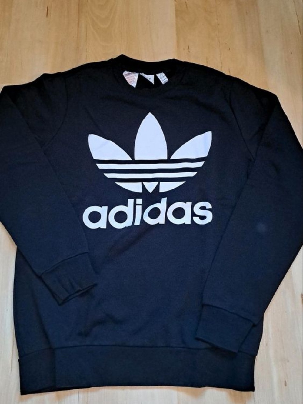adidas Black Crewneck Sweatshirt with White Trefoil